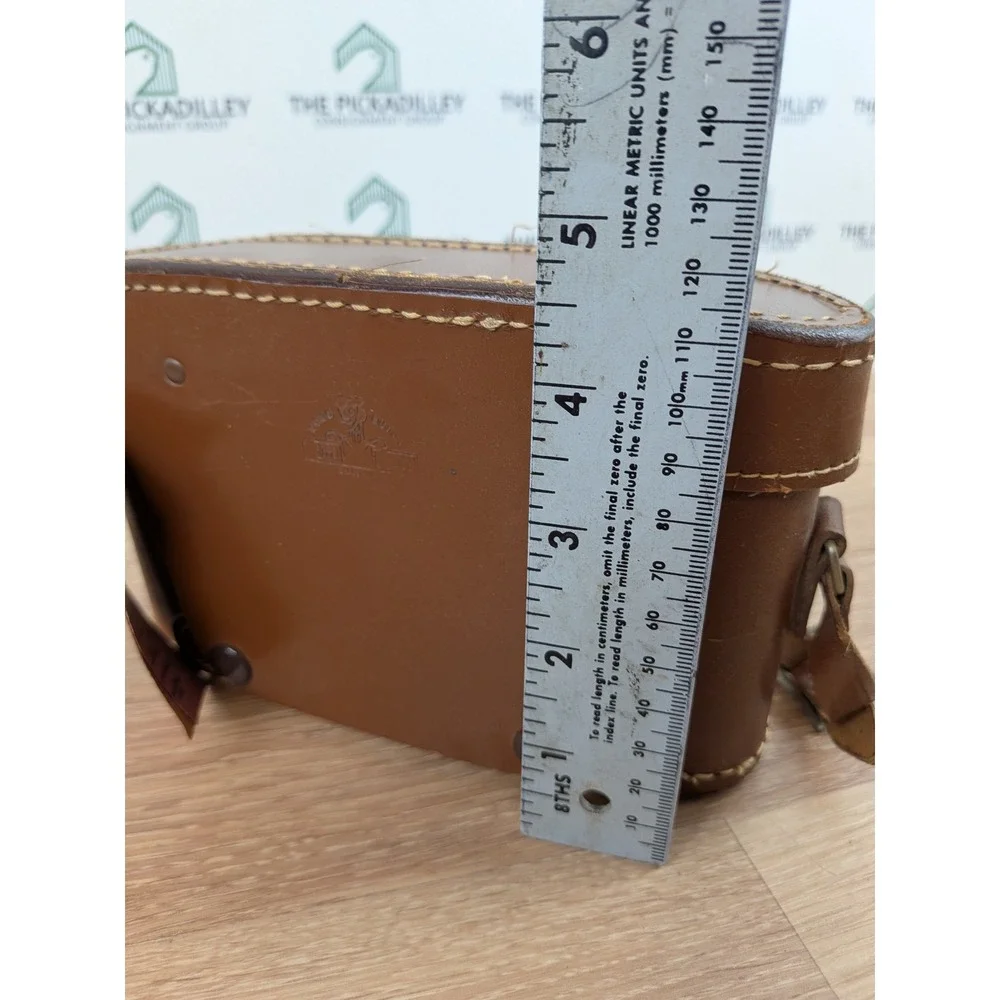 Vintage Ruko Rite-Case Brown Genuine Leather Camera Bag Hard Shell Japan Strap - Picture 4 of 11